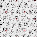 Funny seamless pattern with cool doodle monsters and aliens Royalty Free Stock Photo