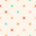 Funny  seamless pattern. Illustration with colorful small crosses, plus signs Royalty Free Stock Photo