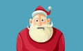 Secret Santa Having a Zipped Mouth Vector Cartoon Royalty Free Stock Photo