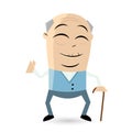 Funny senior cartoon man