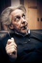 Funny Senior Man Making Faces Royalty Free Stock Photo