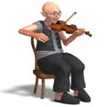 Funny senior plays the violin