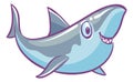 Funny shark. Ocean predator animal. Cartoon mascot