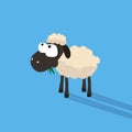 Funny sheep cartoon with silly face Royalty Free Stock Photo