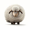 Funny Sheep Full Body Illustration. Generative AI