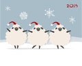 Funny sheep santa, symbol of new year 2015 Royalty Free Stock Photo