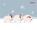 Funny sheep santa, symbol of new year 2015 Royalty Free Stock Photo