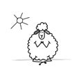 Funny sheep, sketch for your design