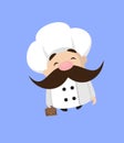 Funny Short Chef - Cheerful Face with Holding Suitcase