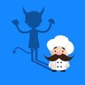 Funny Short Chef - Devil person Standing with Fake Smile Royalty Free Stock Photo