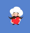 Funny Short Chef - Standing with a Heart