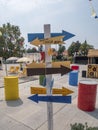 Funny signposts  on Capuchin Square, Varazdin, Spancirfest 2019 Royalty Free Stock Photo