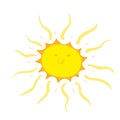 Funny simple doodle Kawai smiling sun.