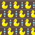 Funny simple ducks pattern . Royalty Free Stock Photo