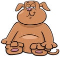 funny sitting cartoon dog comic animal character