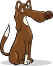 Funny sitting dog cartoon illustration