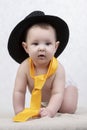 Funny six month old baby in elegant clothes Royalty Free Stock Photo