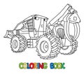 Funny skidder car with eyes coloring book