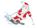 Funny skier Santa Royalty Free Stock Photo