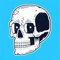 Funny skull. Modern logo. Retro skull dude.