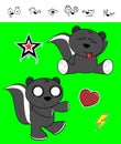 Funny skunk cartoon expressions set Royalty Free Stock Photo