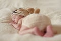 Funny sleeping newborn