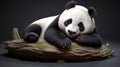 Funny sleepy panda. Panda Bear Sleeping on Tree Branch. Cute Lazy Baby Panda Sleeping. generative ai