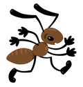 Funny small ant. Children illustration Royalty Free Stock Photo