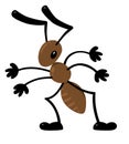 Funny small ant. Children illustration Royalty Free Stock Photo