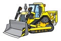 Funny small bulldozer with eyes