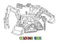 Funny small bulldozer multi tool coloring book