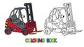 Funny small forklift truck or loader car with eyes
