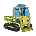 Funny small mini tractor with eyes