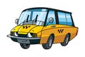 Funny small taxi car with eyes Vector illustration Royalty Free Stock Photo