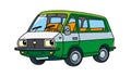Funny small taxi car with eyes Vector illustration Royalty Free Stock Photo