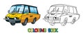 Funny small taxi car with eyes Vector illustration Royalty Free Stock Photo