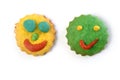 Funny smiley faces biscuits colorful Royalty Free Stock Photo