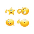 Funny smiley set of four.