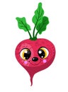 Funny smiling beet, radish character for your design