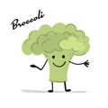 Funny smiling brocolli, character for your design