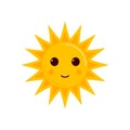 Funny smiling cartoon characters of sun