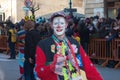 Funny smiling clown during the annual carnival in Italy Royalty Free Stock Photo