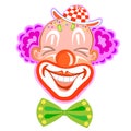 Funny smiling clown with purple hair. Royalty Free Stock Photo
