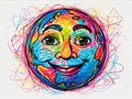 Funny smiling earth with face Royalty Free Stock Photo