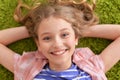 Close up portrait of funny smiling little girl Royalty Free Stock Photo