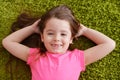 Portrait of funny smiling little girl at home Royalty Free Stock Photo