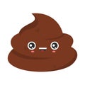 Funny smiling poop character isolated. Stinky poo