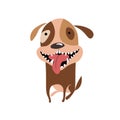 Funny smiling puppy icon. Happy cartoon dog.