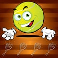 Funny smiling tennis ball Royalty Free Stock Photo