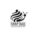 Funny snail, black silhouette for your design